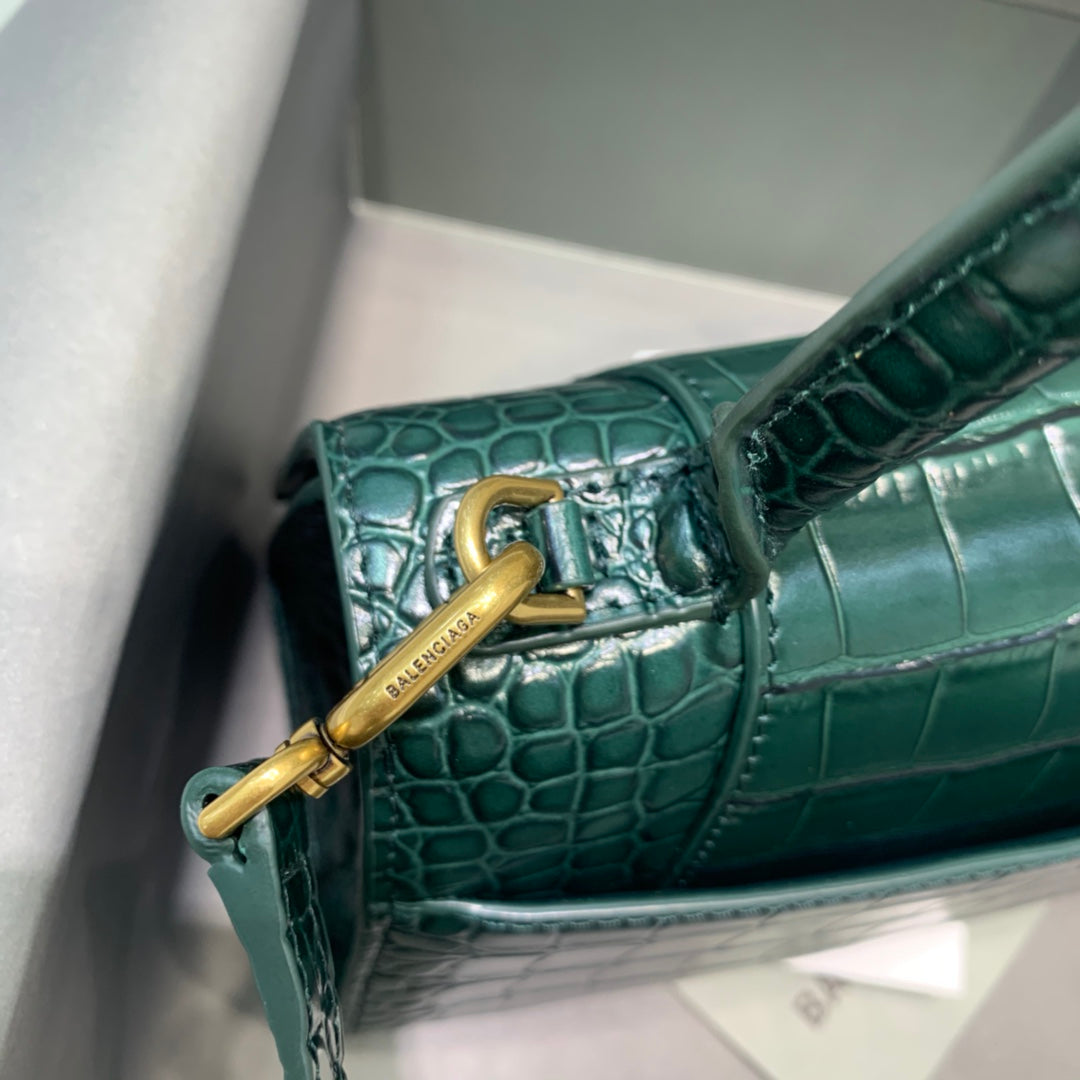 Top Quality Hourglass Small Handbag In Dark Green, For Women,  Bags 9in/23cm