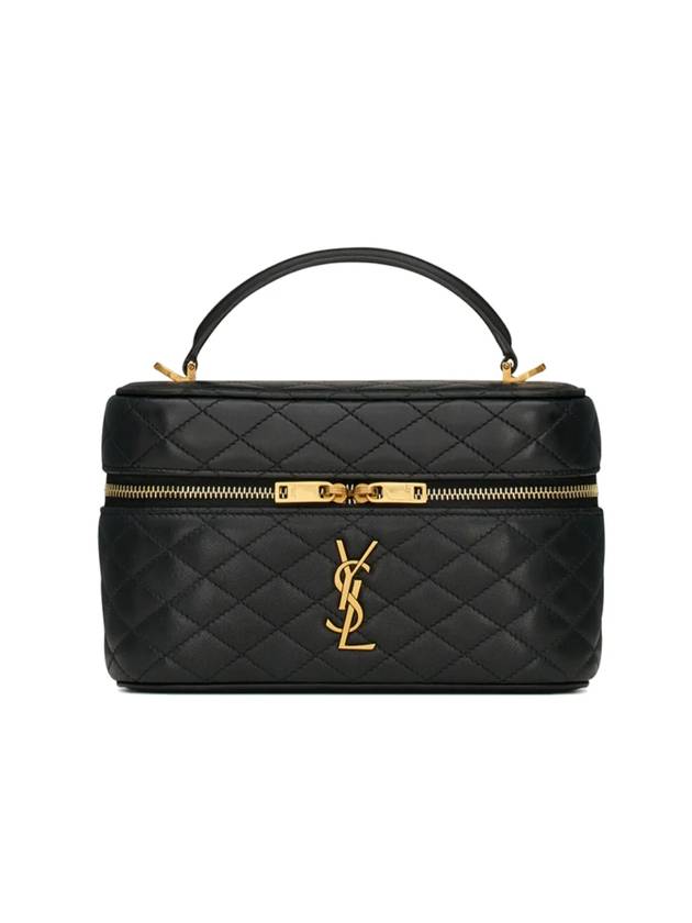 Luxury Saint Laurent Trending 2025 Gaby Mini Vanity Lambskin Tote Bag Black