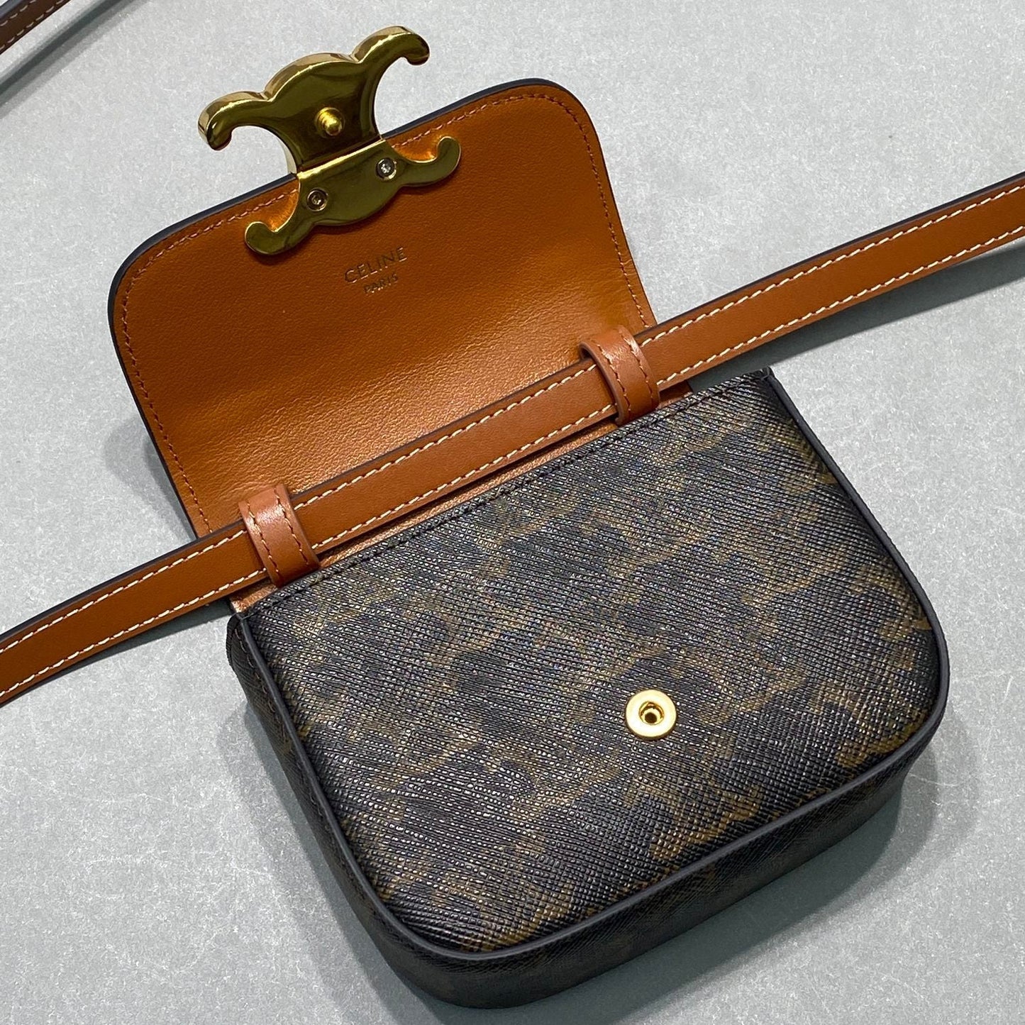 Top Quality Mini Triomphe In Triomphe Canvas Tan For Women 4in/11cm 10I512DQB.04LU