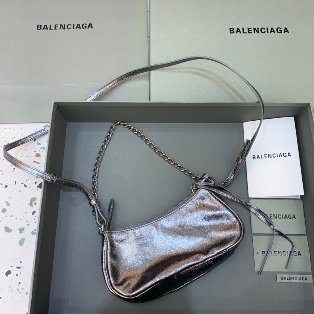 Top Quality Le Cagole Mini Bag With Chain In Grey, For Women,  Bags 8.2in/21cm