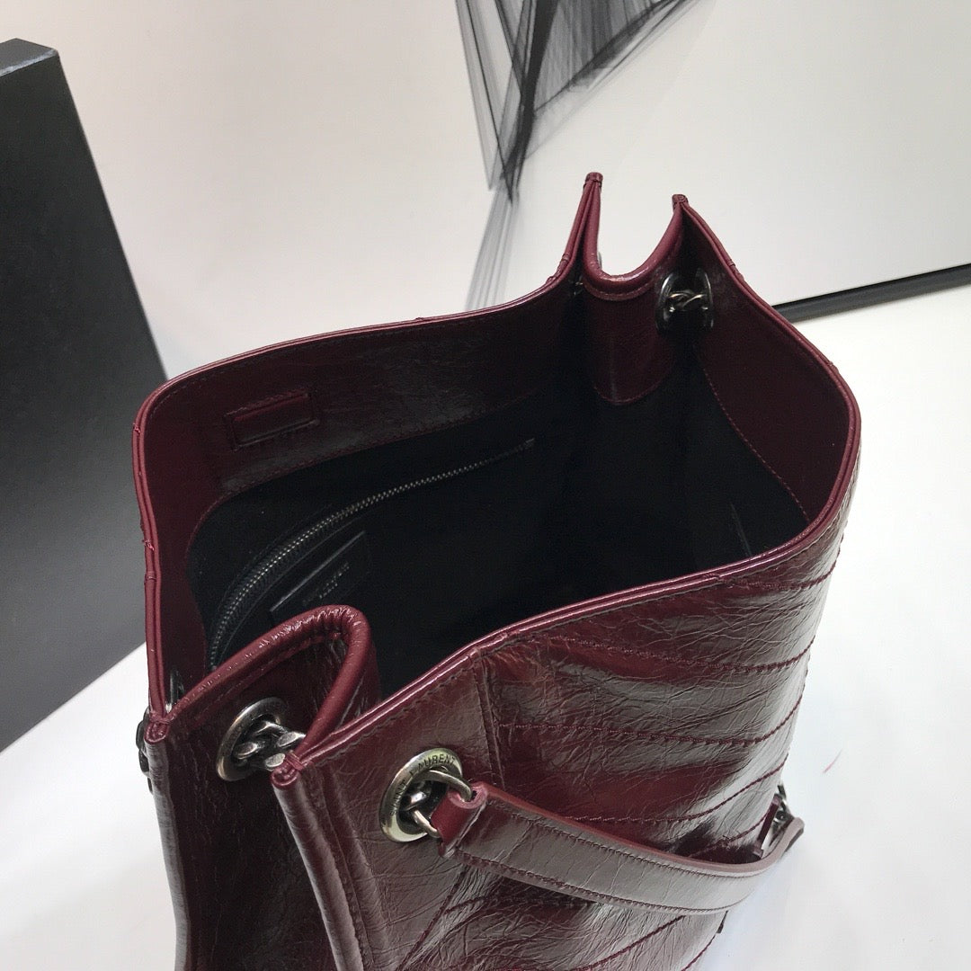 YSSL Niki Medium Shopping Bag Burgundy For Women 12in/32cm YSL 