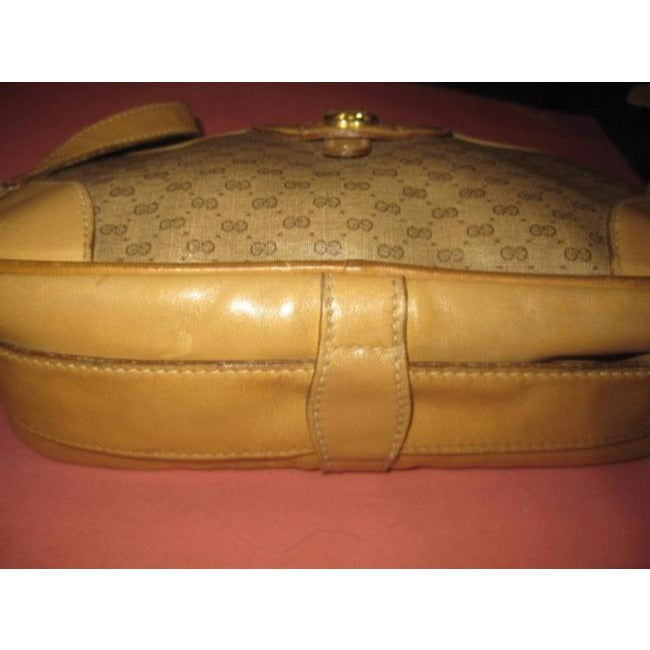 Gucci   Hobo Shades Of Brown Leather Coated Canvas Cross Body Bag
