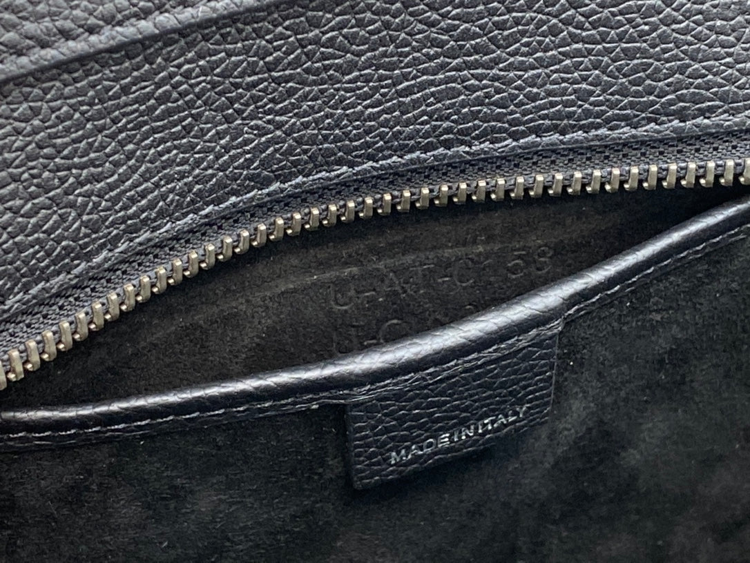 Top Quality Nano LuGucciage Bag In Drummed Black For Women 8in/20cm 189243DRU.38NO
