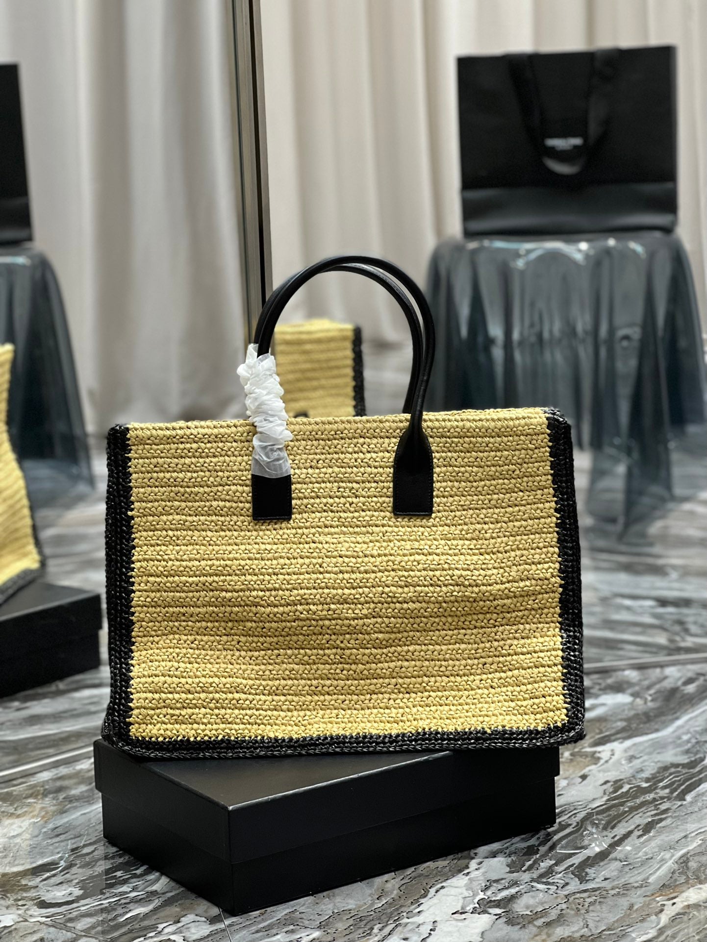YSSL Rive Gauche Tote Bag In RafTop QualityTop Qualitya For Women 18.9in/48cm YSL 685742GAAAG2099