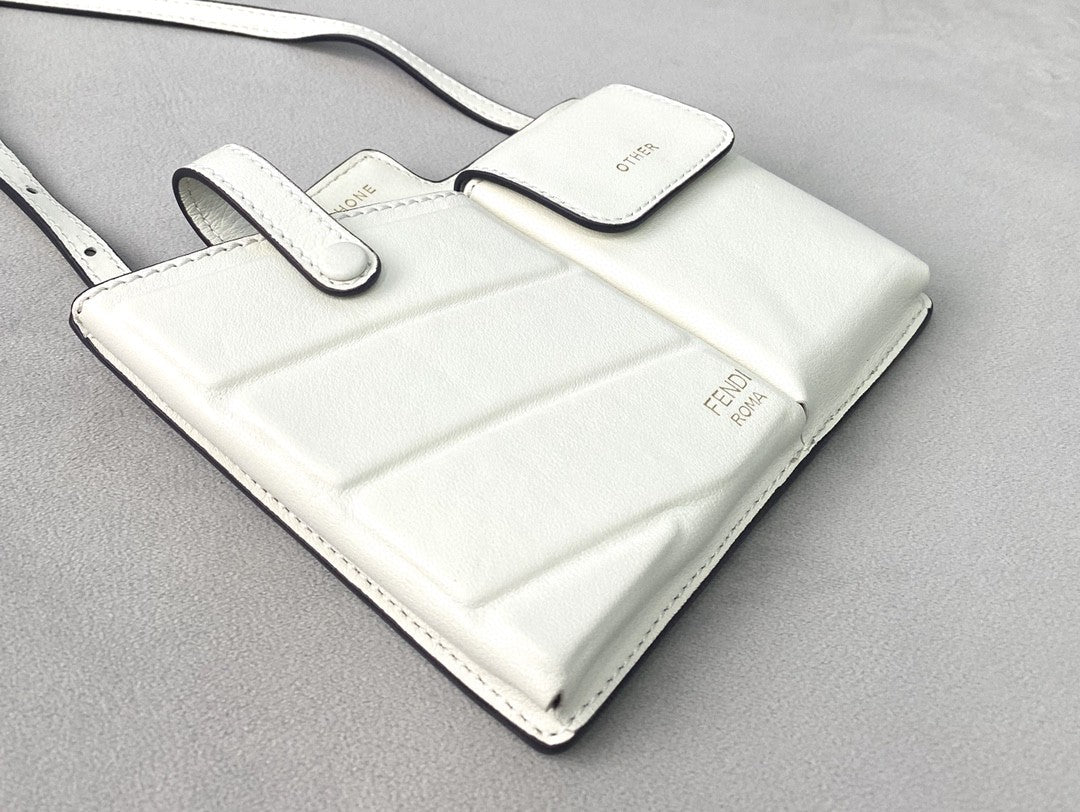 Top QualityTop Quality Bustine 2 Pockets Mini White Bag For Woman 16cm/6in