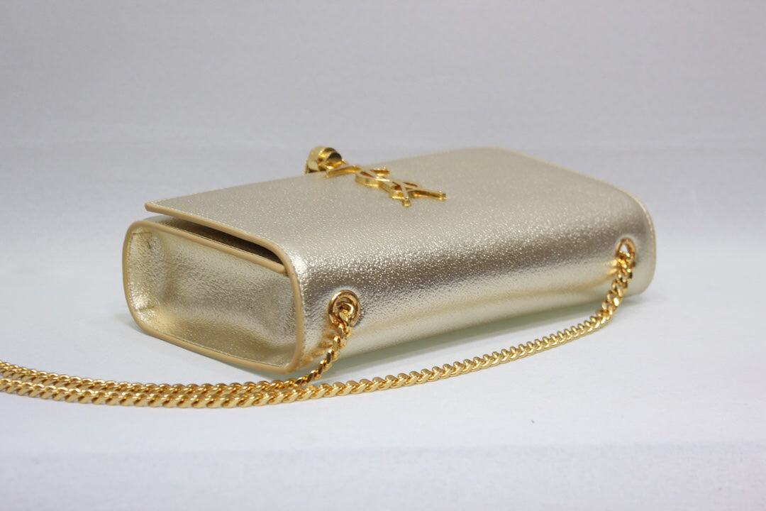 YSSL Kate Chain Wallet With Tassel Yellow Copper For Women 10in/26cm YSL