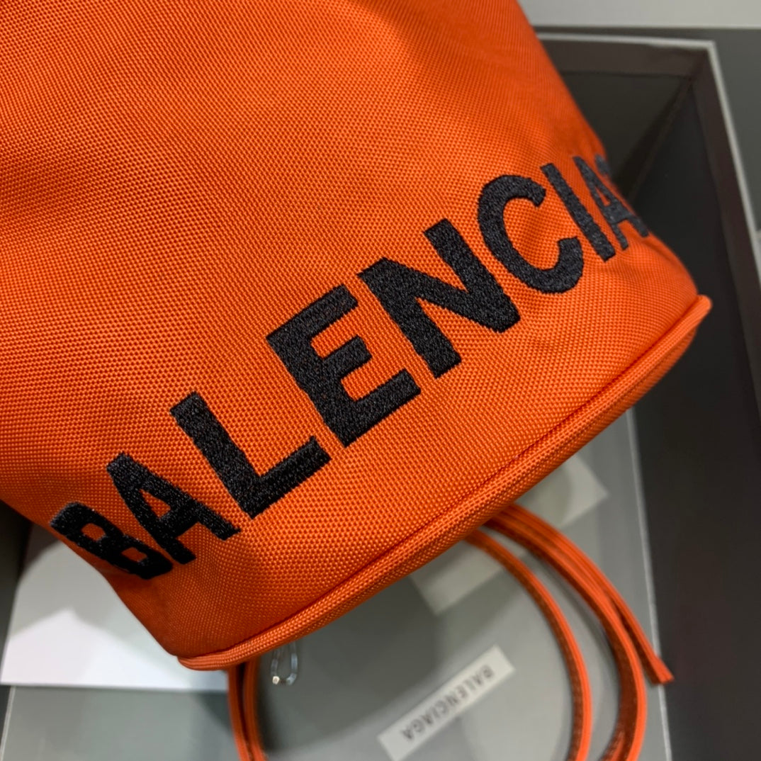 Balen Le Cagole MeTop Qualityum Bucket Bag In Orange, For Women,  Bags 11.8in/30cm