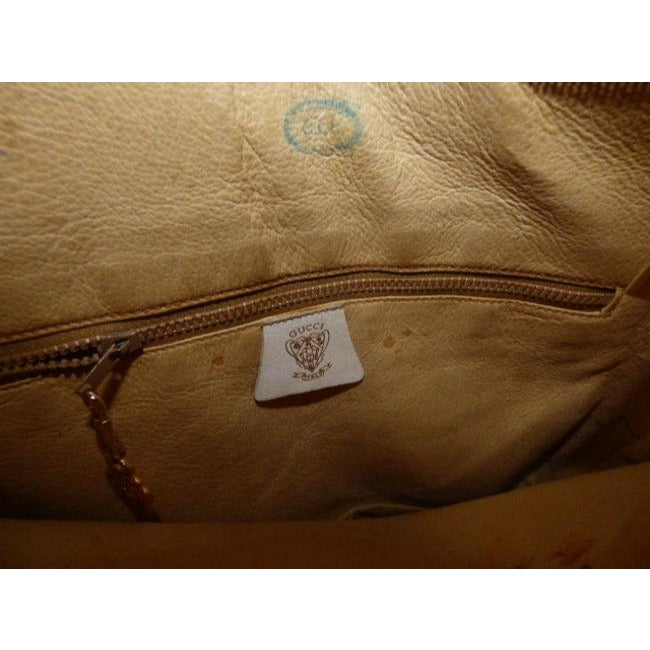 Gucci   Camel Leather With Ivory Accents Satchel