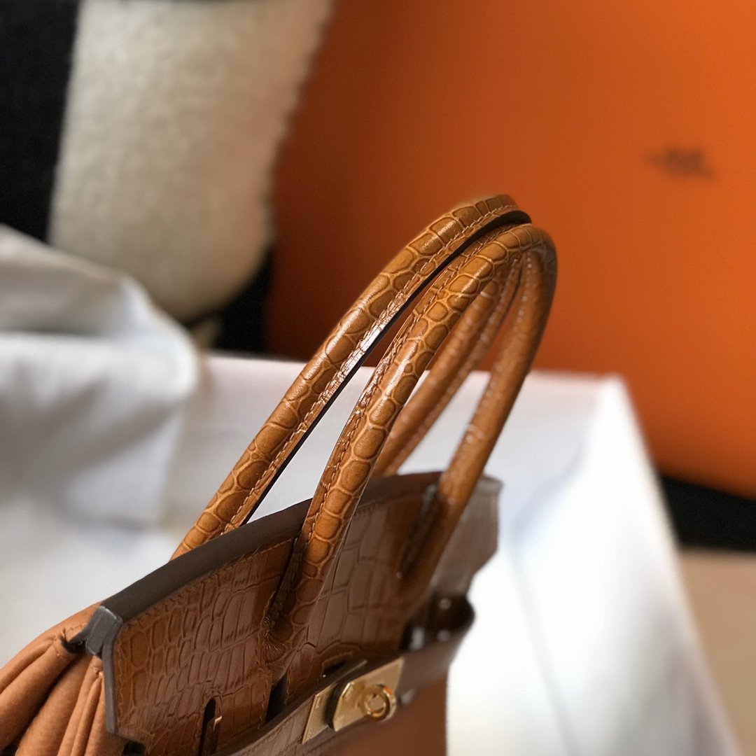 Top Quality Birkin Brown For Women Gold Toned Hardware 11.8in/30cm