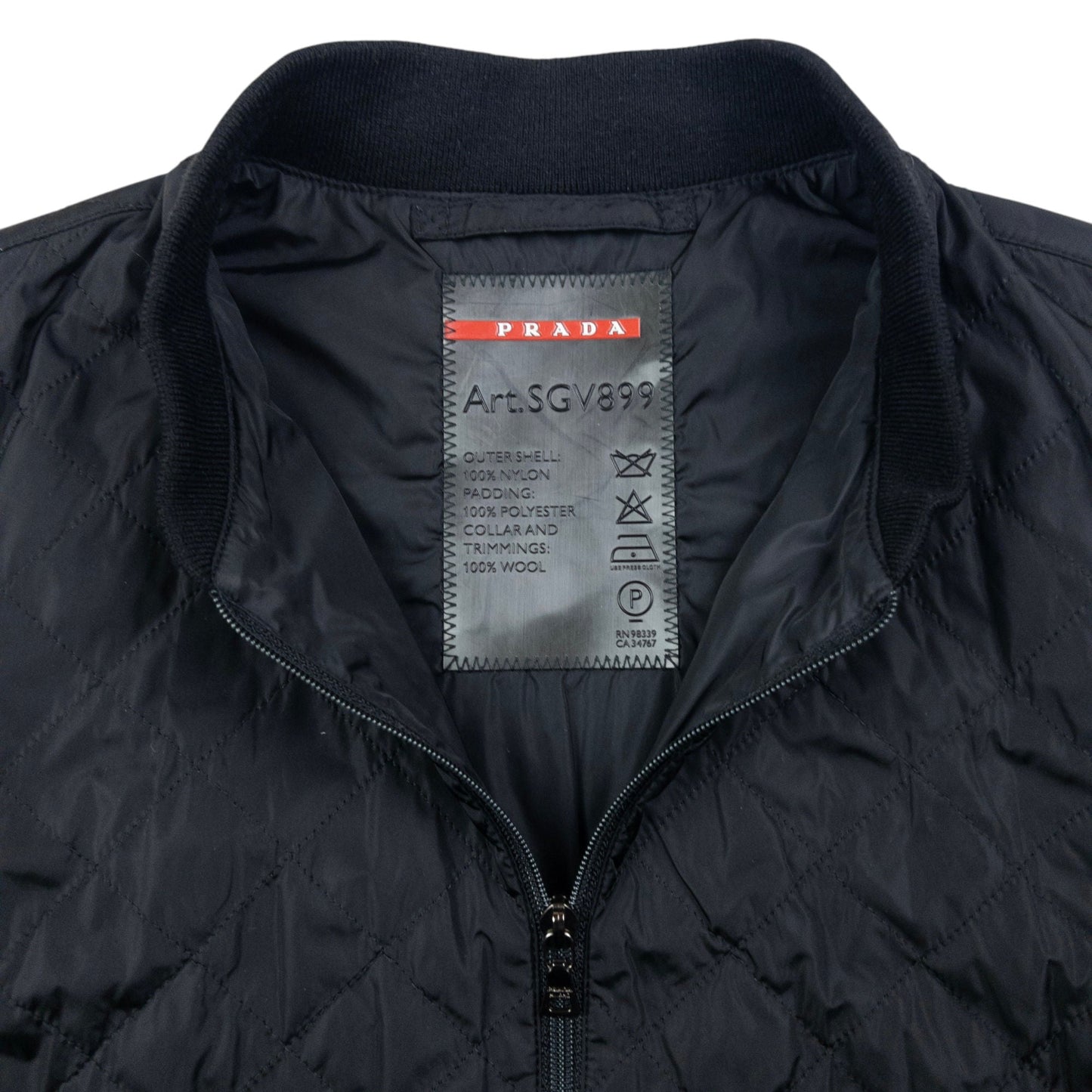 Prada Sport Quilted Bomber Jacket Size S