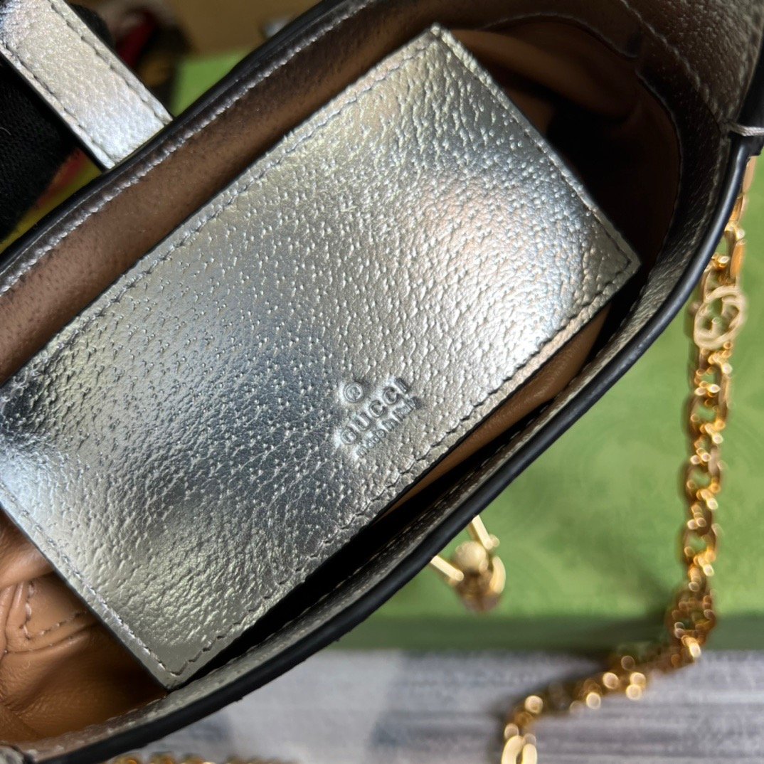 gg Jackie 1961 Lizard Mini Bag Black For Women, Women’s Bags 7.5in/19cm gg ‎675799 LUZ0G 1000