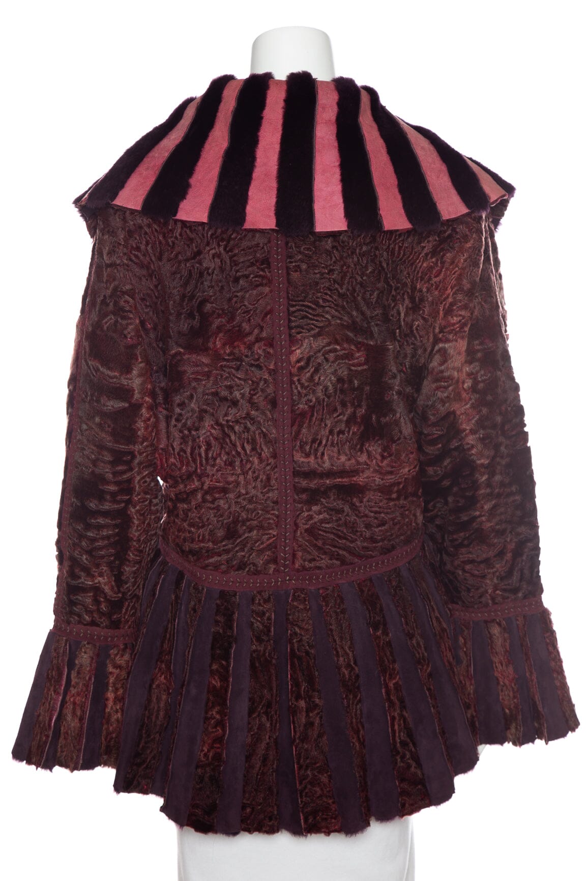 Fendi   2005 Fall/Winter Fur and Silk Belted Jacket SZ N/A