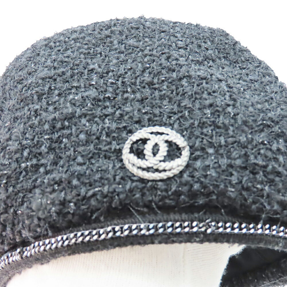 Chanel Tweed Coco Mark Charm Beret Hat
