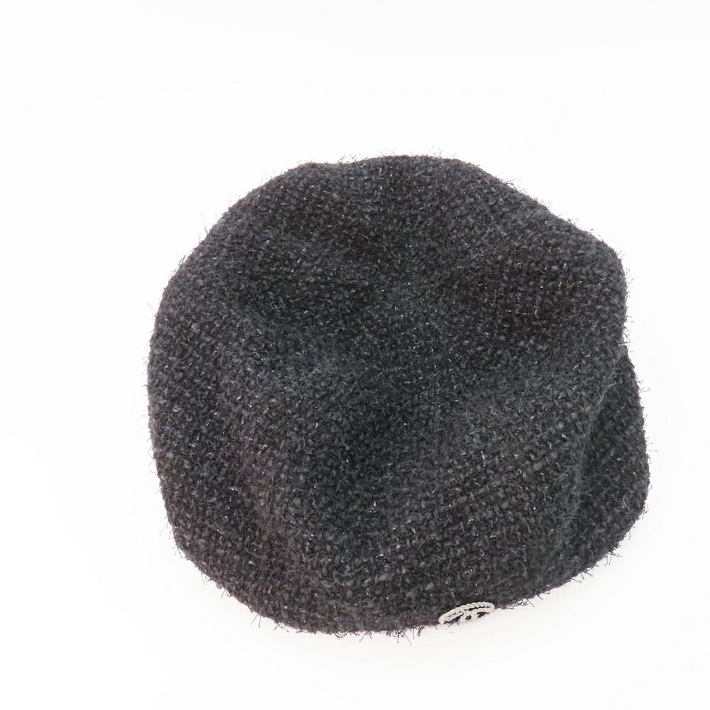 Chanel Tweed Coco Mark Charm Beret Hat