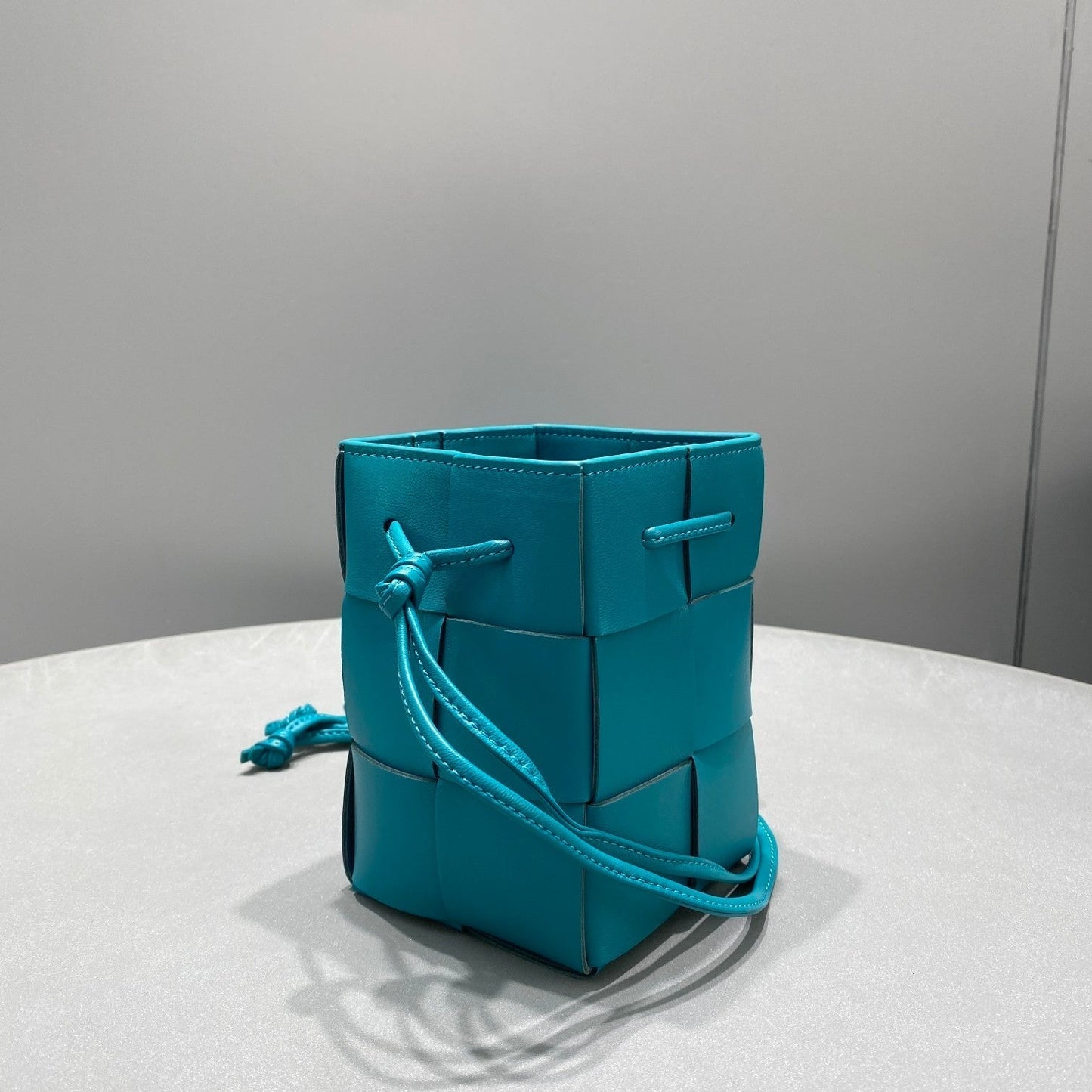 Top Quality Mini Cassette Bucket Bag Blue, For Women, Bags 5.5in/14cm