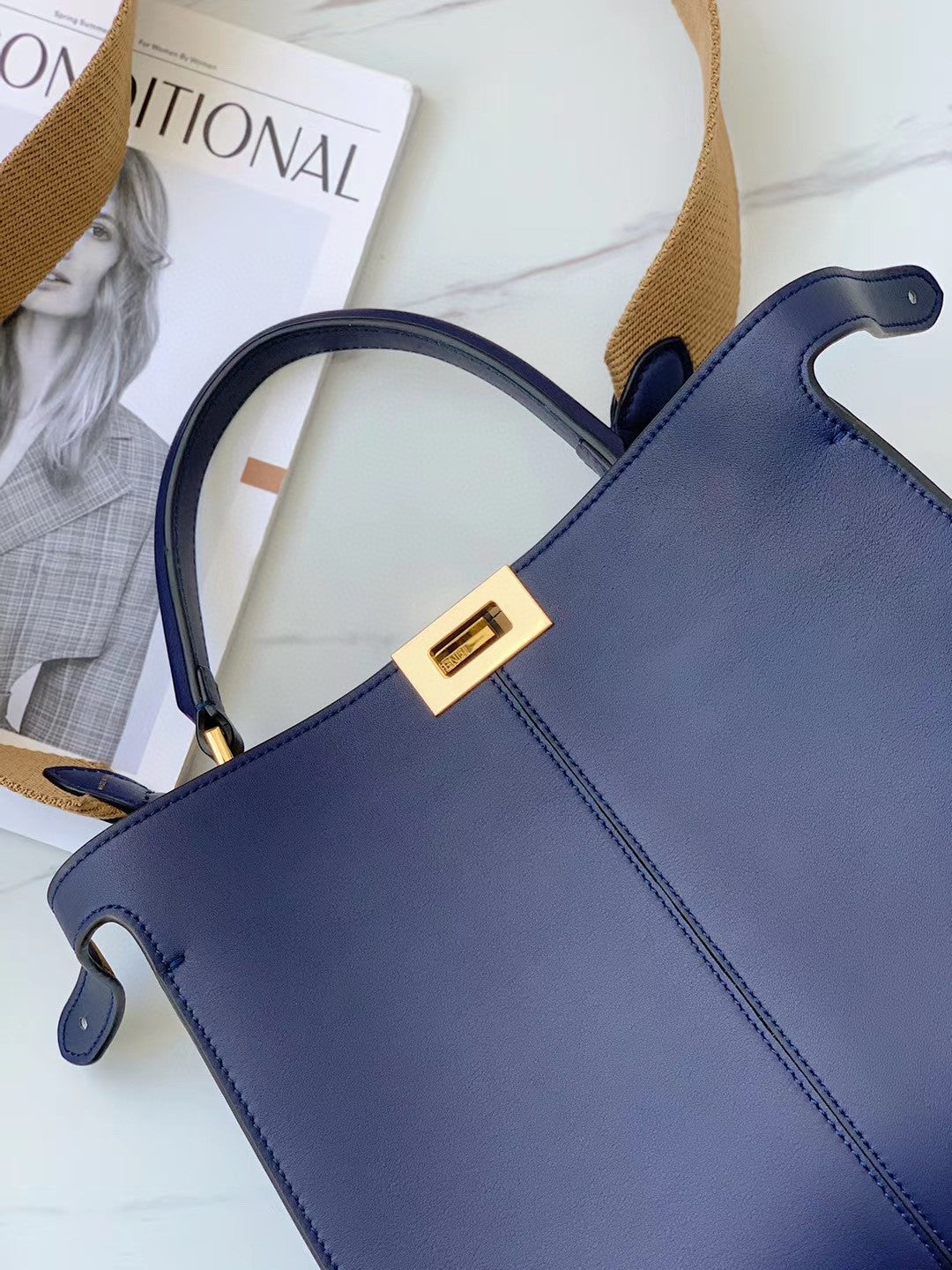 Top QualityTop Quality Peekaboo X-Lite Tote Medium Dark Blue Bag For Woman 30cm/12in