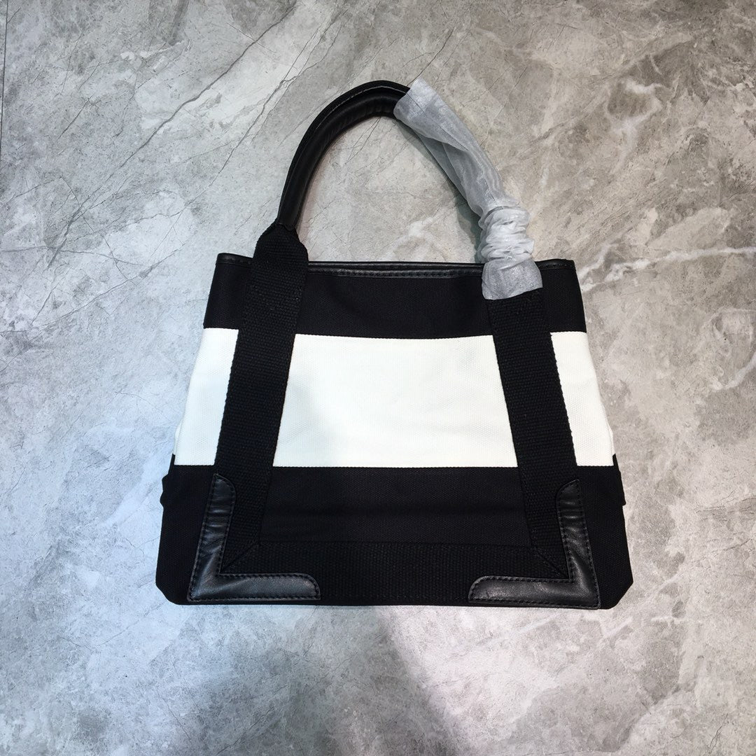 Top Quality Navy XS Tote Bag In Black And White, For Women,  Bags 12.6in/32cm