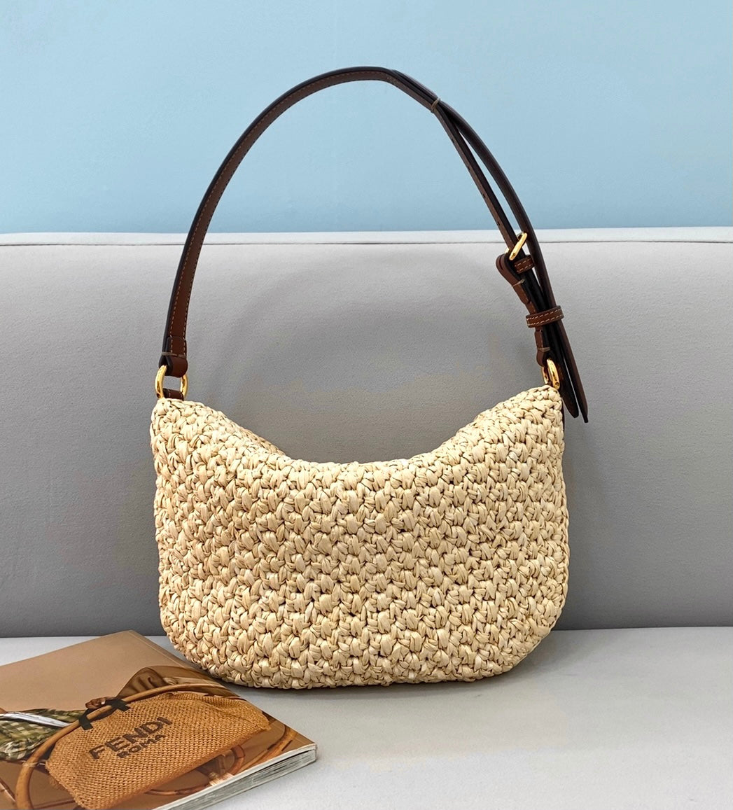 Top QualityTop Quality Small Croissant Hobo Bag RafTop QualityTop Qualitya For Women, Women’s Handbags, Shoulder Bags 11in/29cm FF 8BR790AFGJF1E1B