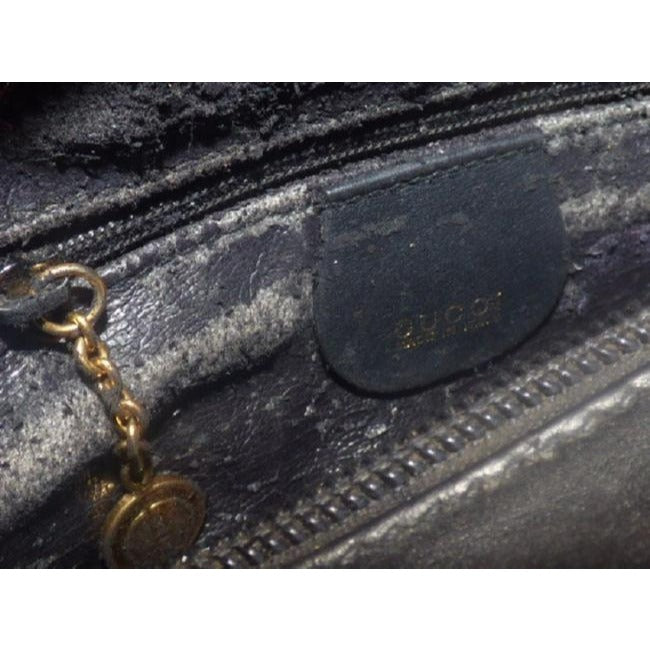 Gucci   Black With Red Green Stripe Leather Hobo Bag