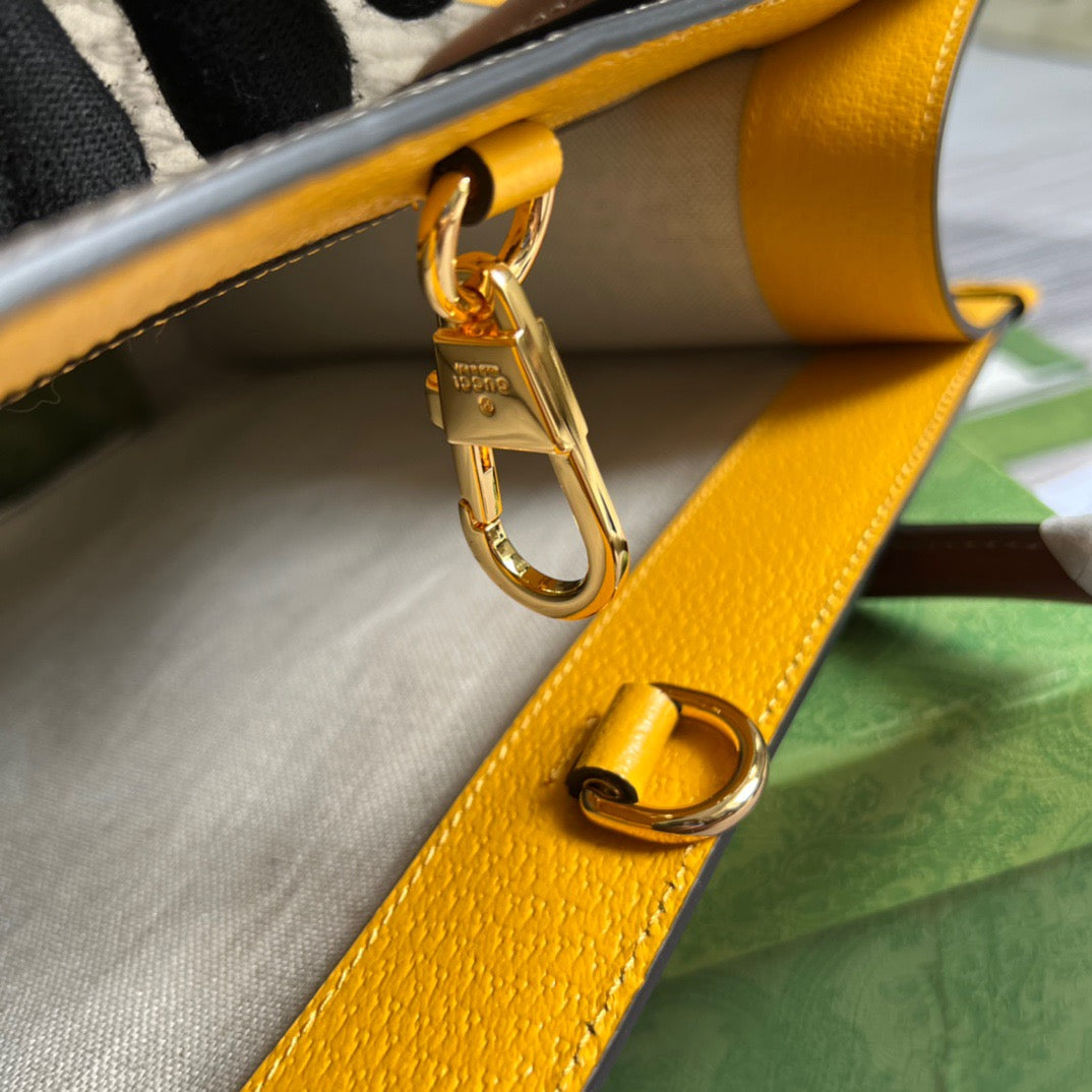 gg Love Parade gg Tote Bag Yellow For Women, Women’s Bags 12in/31cm gg