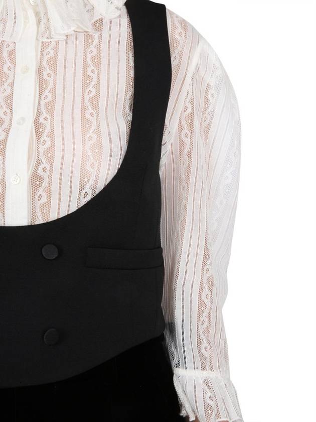 Luxury Saint Laurent Trending 2025 Women's Wool Tuxedo Vest Black