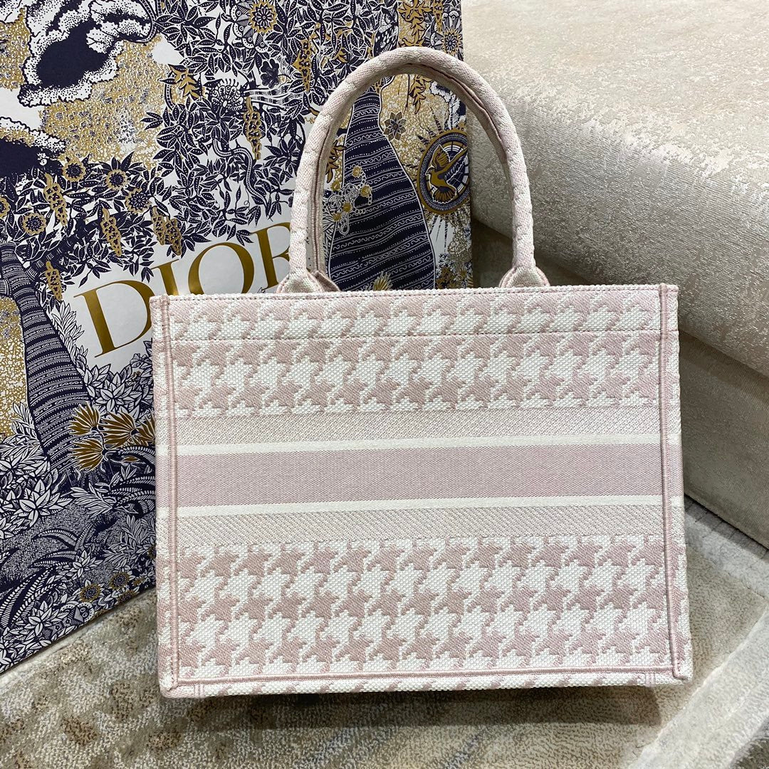 Top Quality MeTop Qualityum Book Tote Pastel Houndstooth Embroidery, Pastel, For Women Womens Handbags, Shoulder Bags, 36cm CD