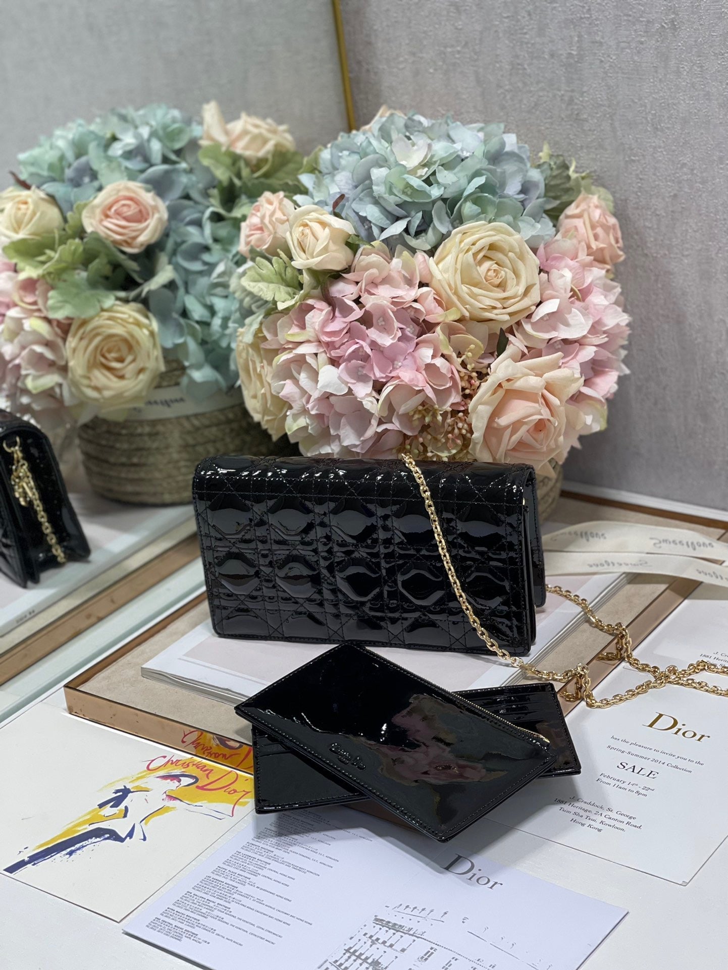 Top Quality Lady Pouch Black, For Women, Womens Handbags 8.5in/21.5cm CD S0204OVRB_M900