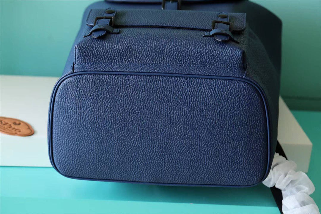 Top Quality Christopher Slim Backpack Blue Taurillon For Men, Bags 42cm Top Quality M58644