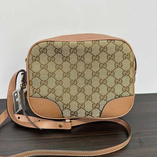 Gucci Brown/Beige GG Canvas and Leather Bree Crossbody Bag LB124926