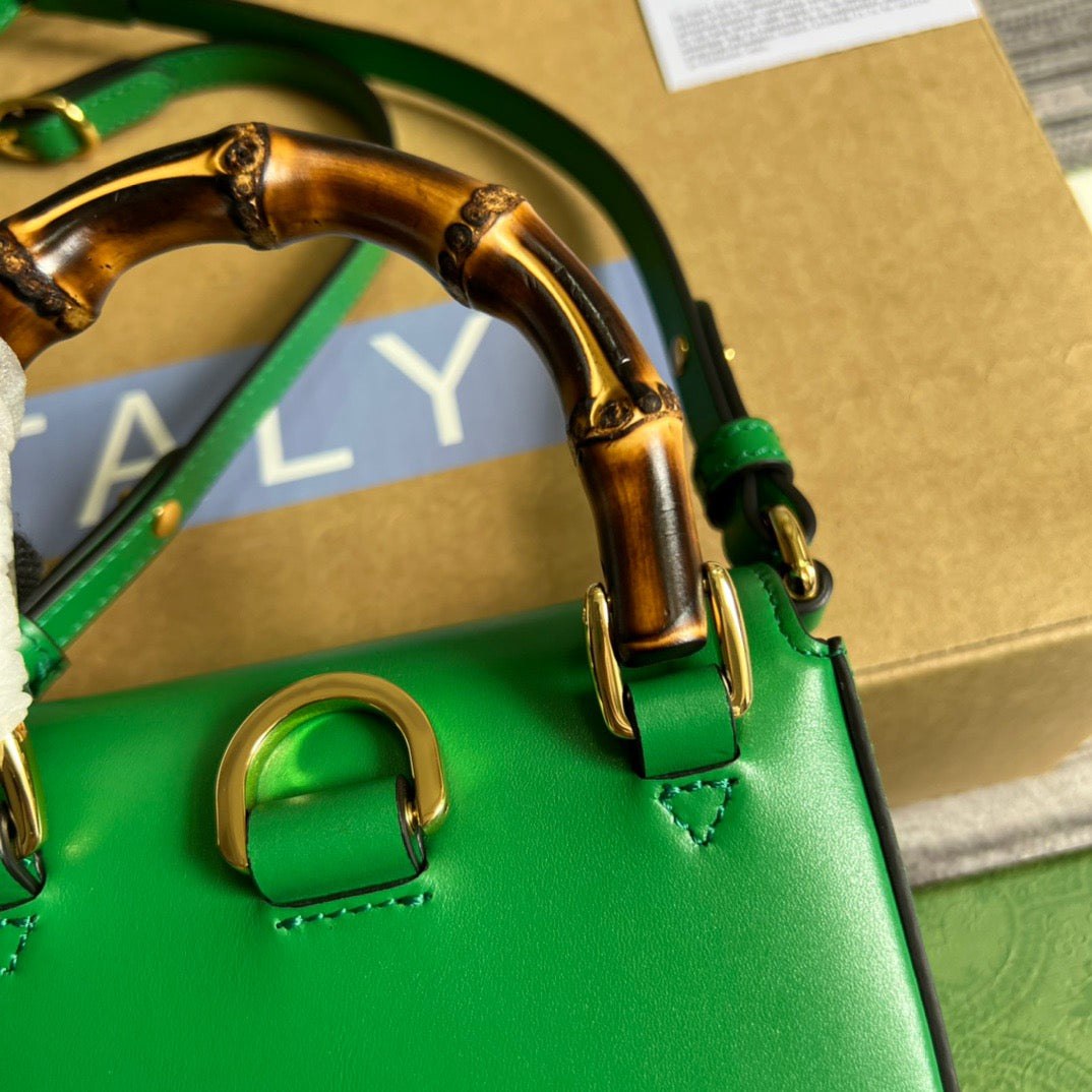 gg Bamboo Mini Handbag Green For Women, Women’s Bags 6in/16cm gg