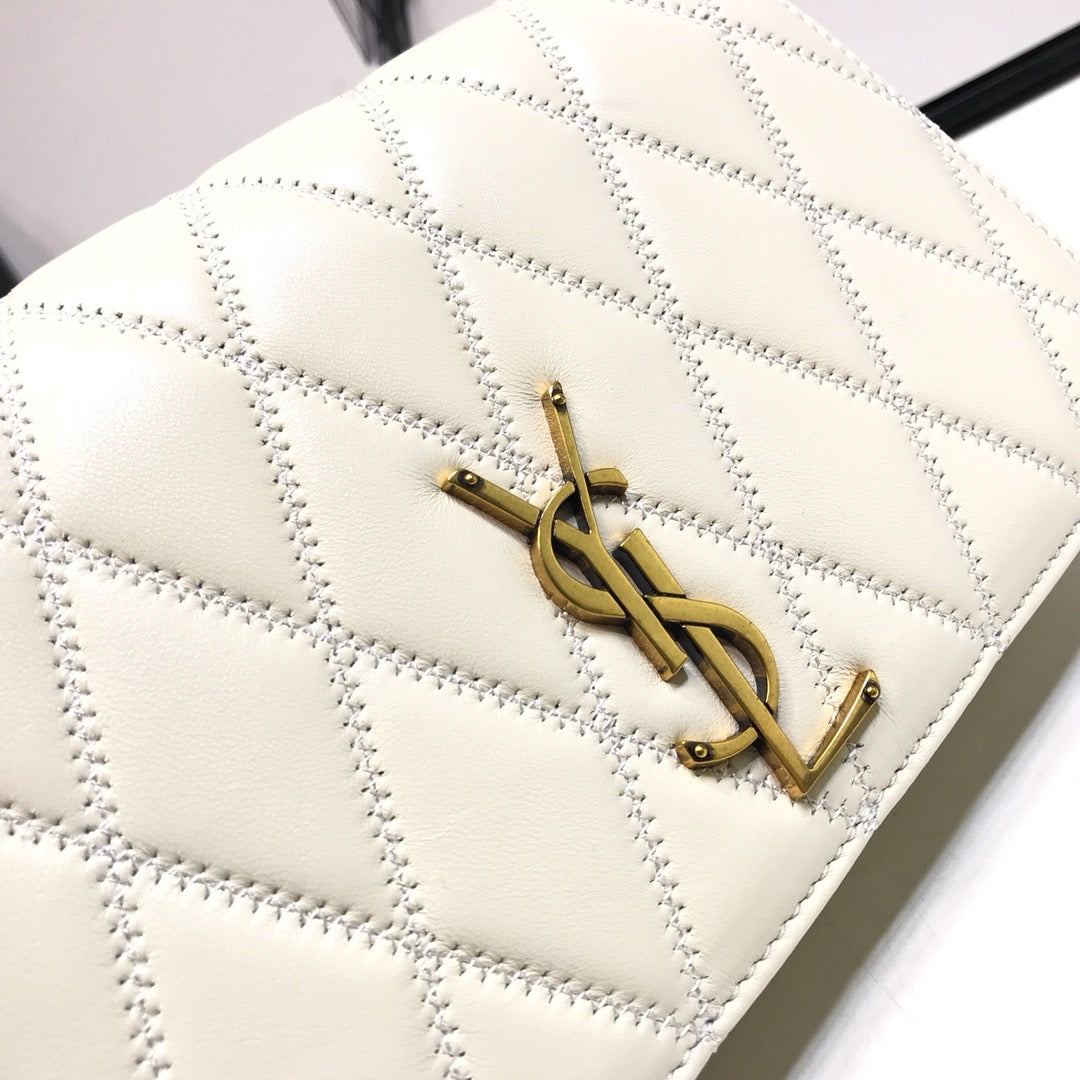 YSSL Angie Patent Handbag White For Women 8in/22cm YSL