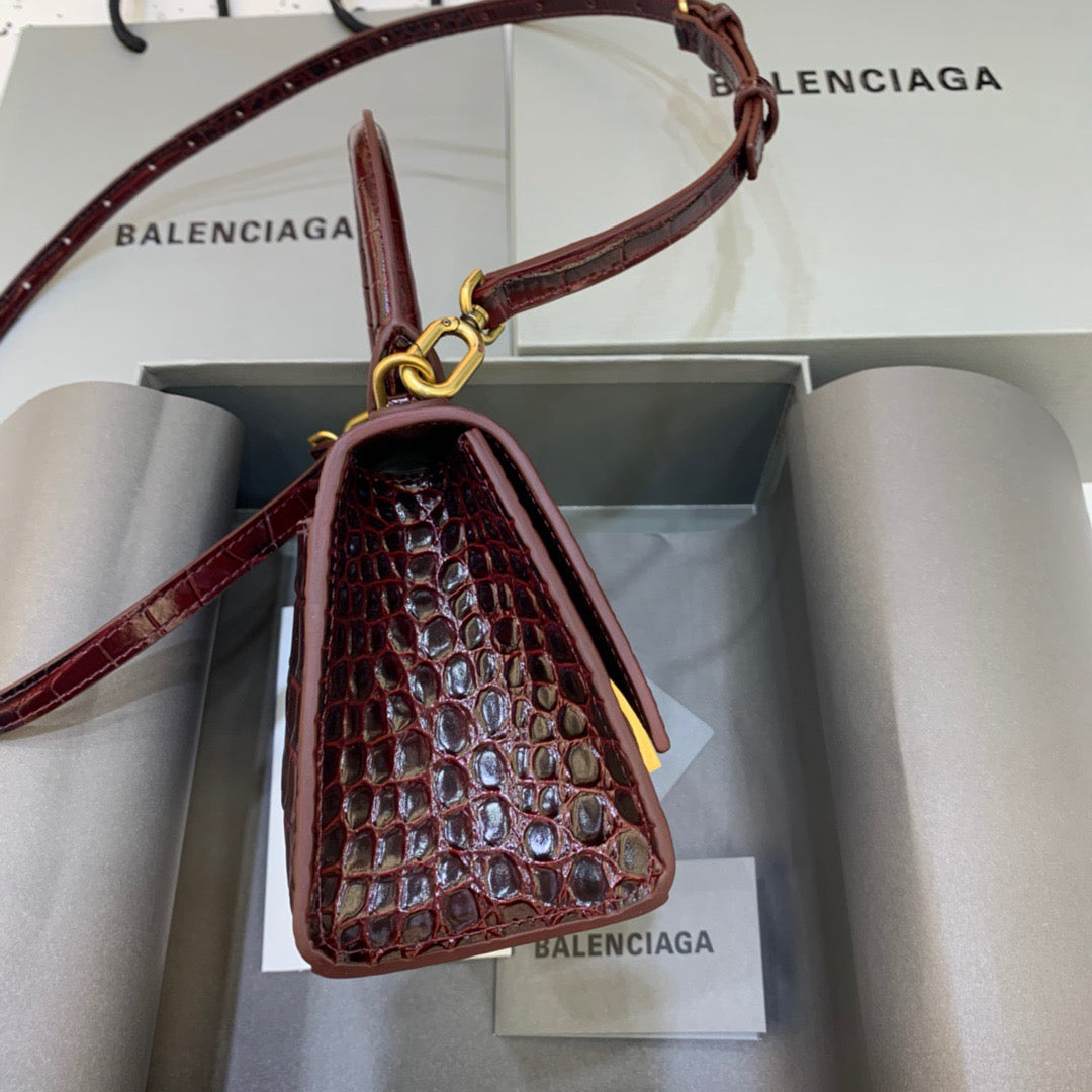Top Quality Hourglass XS Handbag In Dark Red, For Women,  Bags 7.4in/19cm
