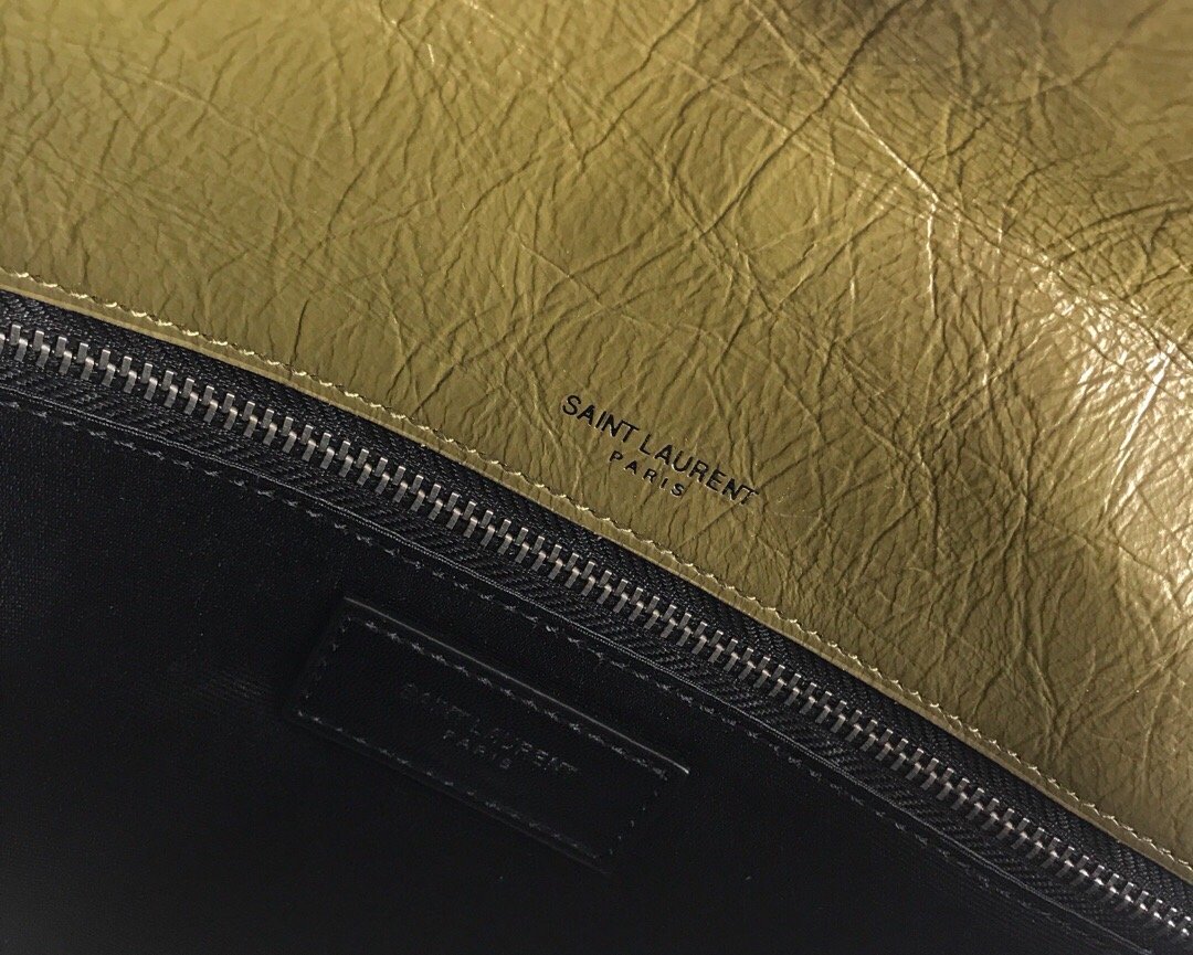 YSSL Niki Medium Chain Bag In Crinkled  Green For Women 11in/28cm YSL 6331581YG041229