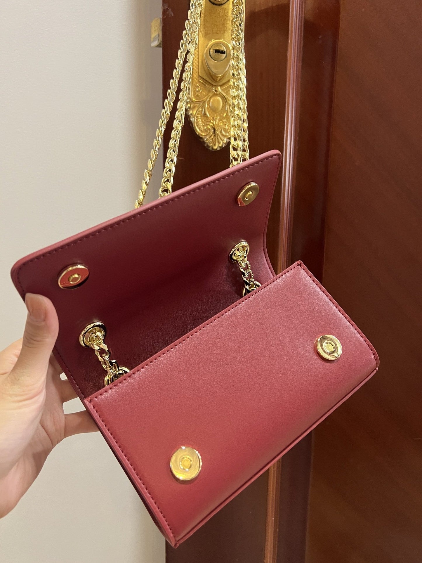 Top Quality Polished 3.5 Phone Bag Burgundy For Women 7.3in/19cm Top Quality