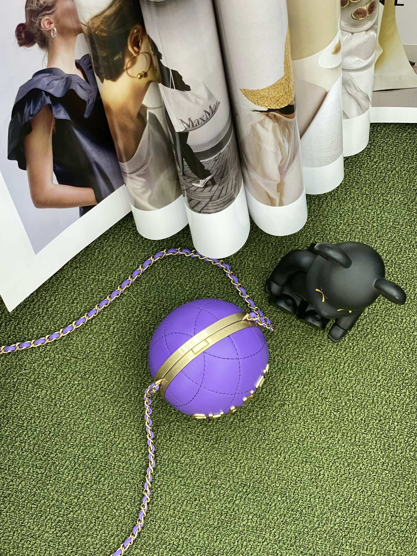 CHL Ball Bag Purple and Gold Chain Bag For Women 23.5cm/95in