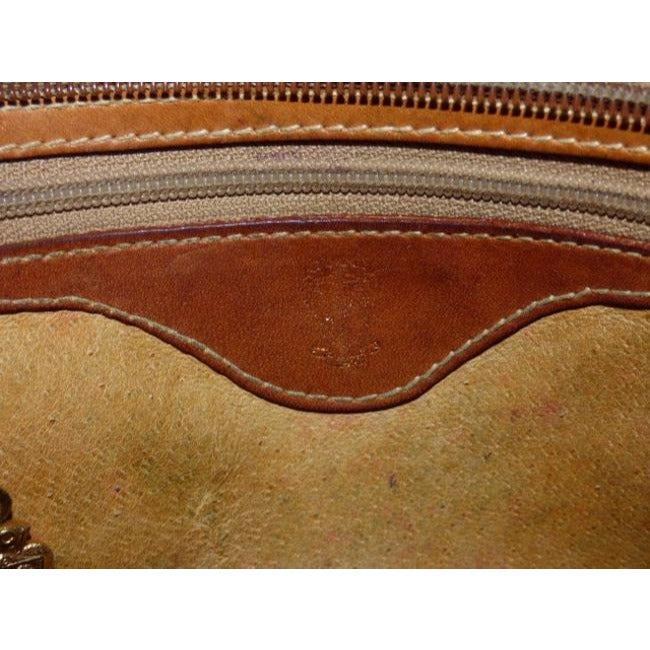 Gucci   Gg Brown Small G Logo Print Coated Canvas And Brown Leather