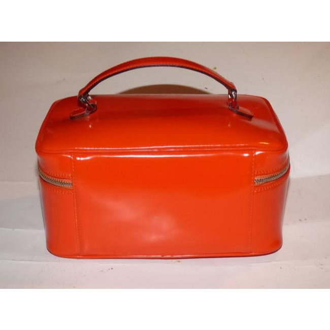 Gucci   Reddish Orange Glossy Leather Satchel