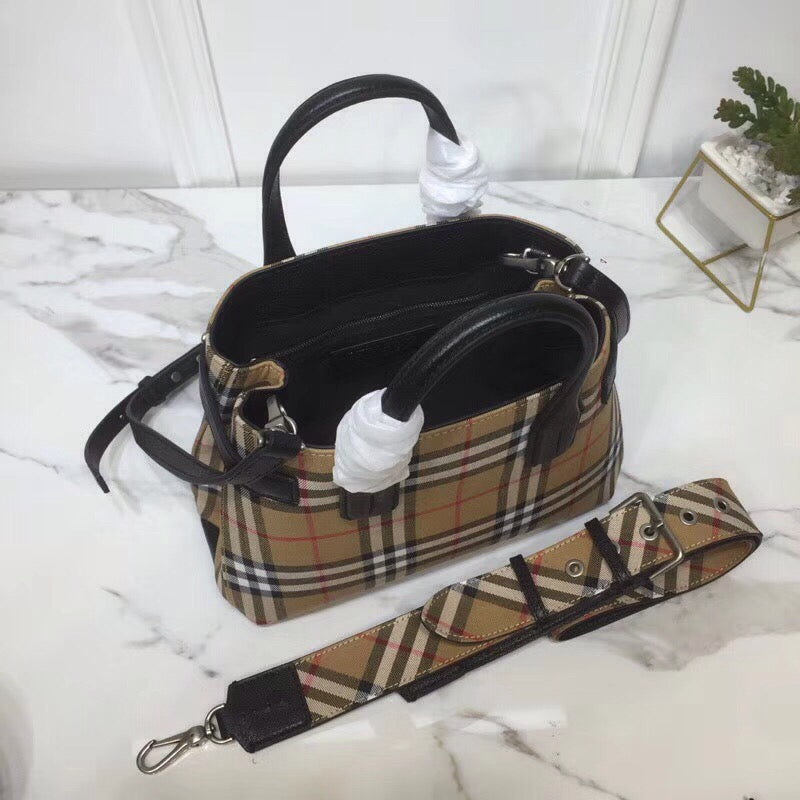 Top Quality Small Banner  Check And Tote Black For Women, Womenâs Bags 10.5in/26cm