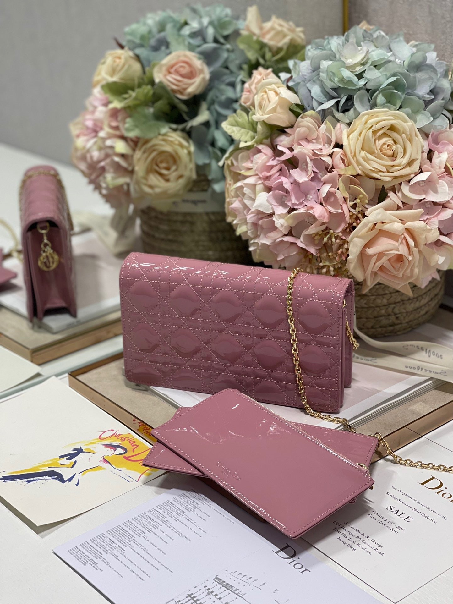 Top Quality Lady Pouch Pink, For Women, Womens Handbags 8.5in/21.5cm CD