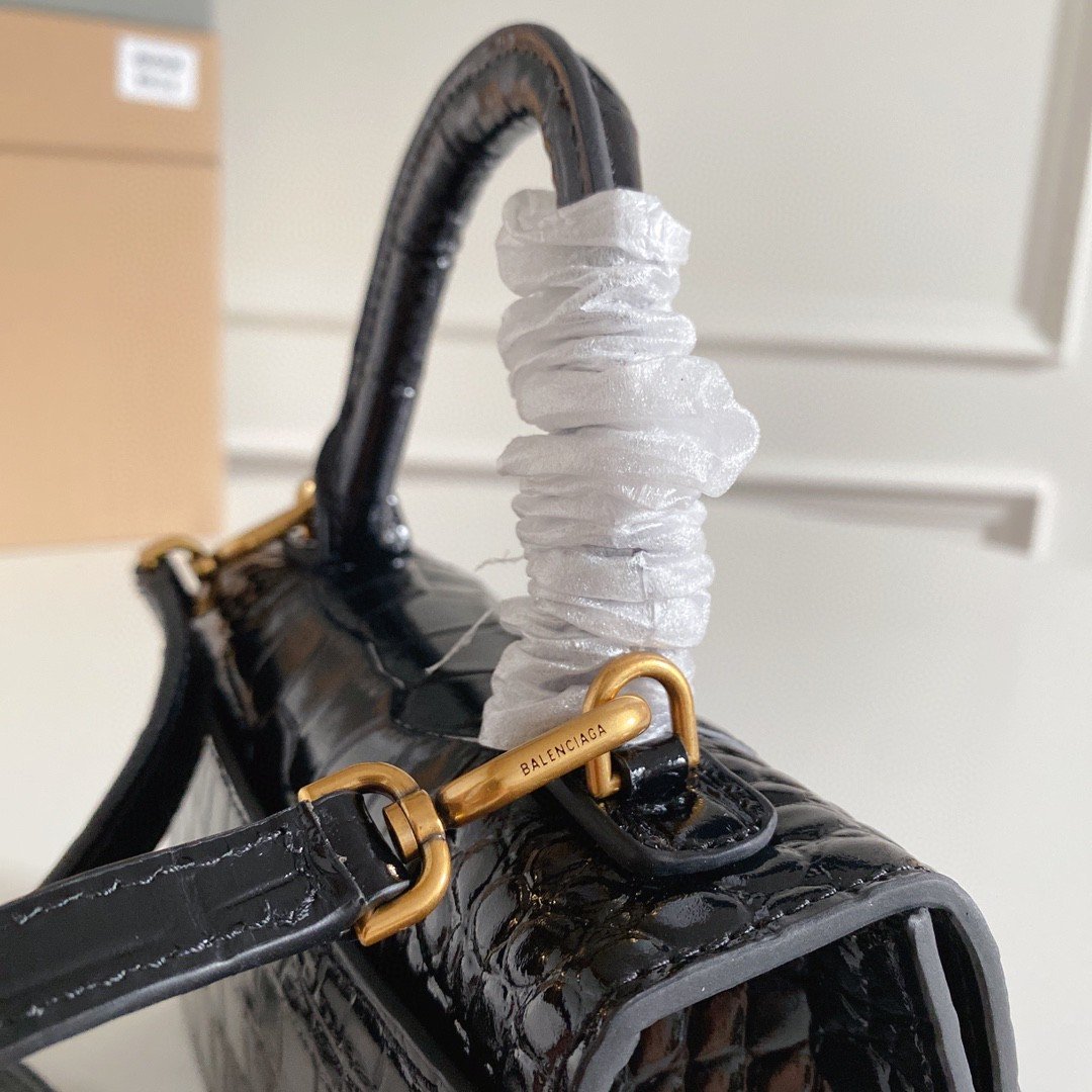 Balenciaga Hourglass XS Handbag In Black, For Women, Womens Bags 7.4in/19cm