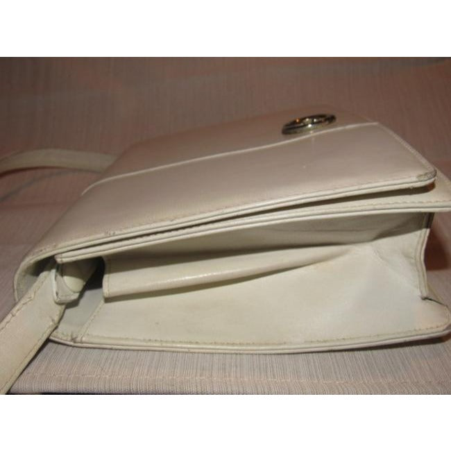 Gucci   White With Chrome Accents Leather Shoulder Bag