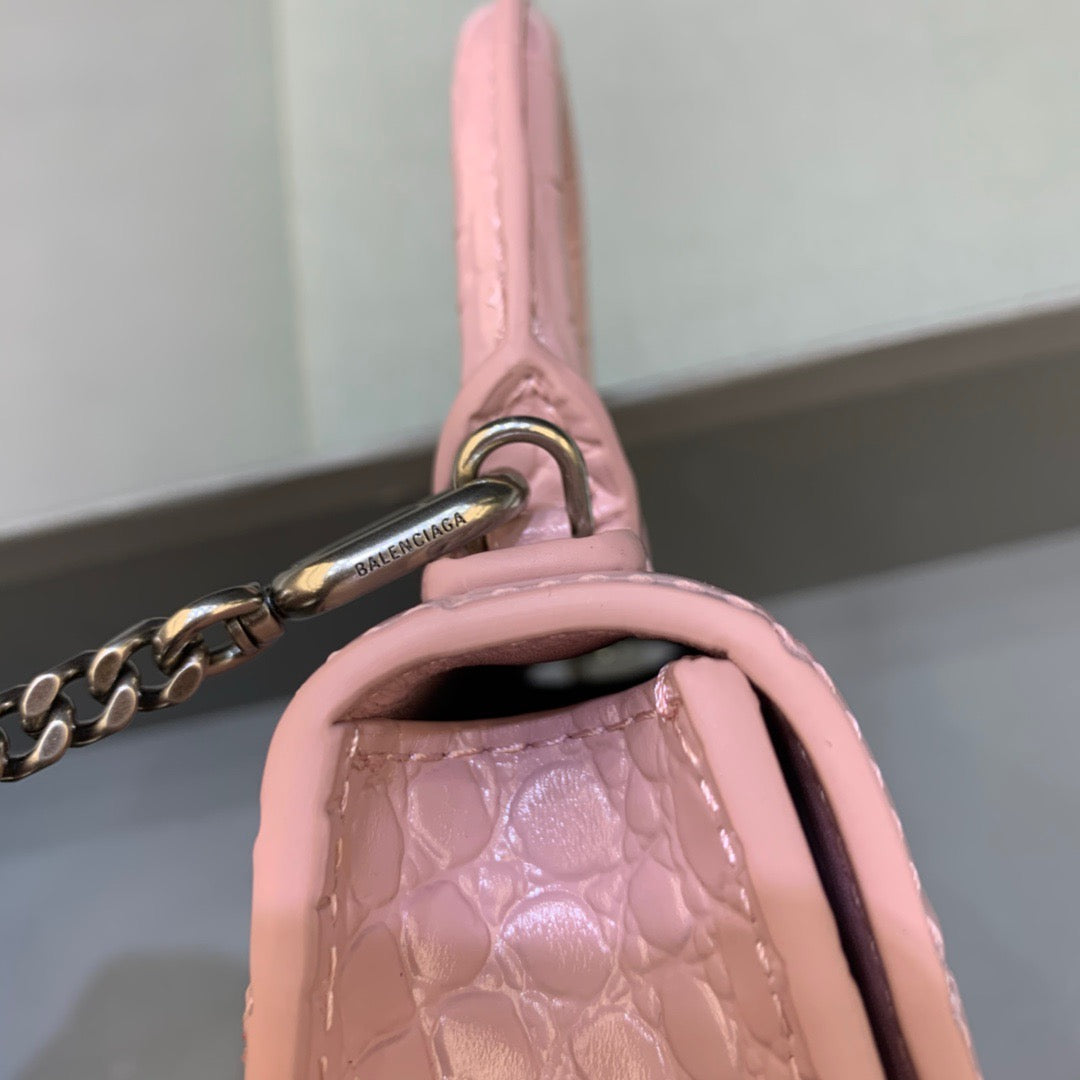 Top Quality Hourglass Mini Handbag With Chain In Light Pink, For Women,  Bags 4.7in/12cm