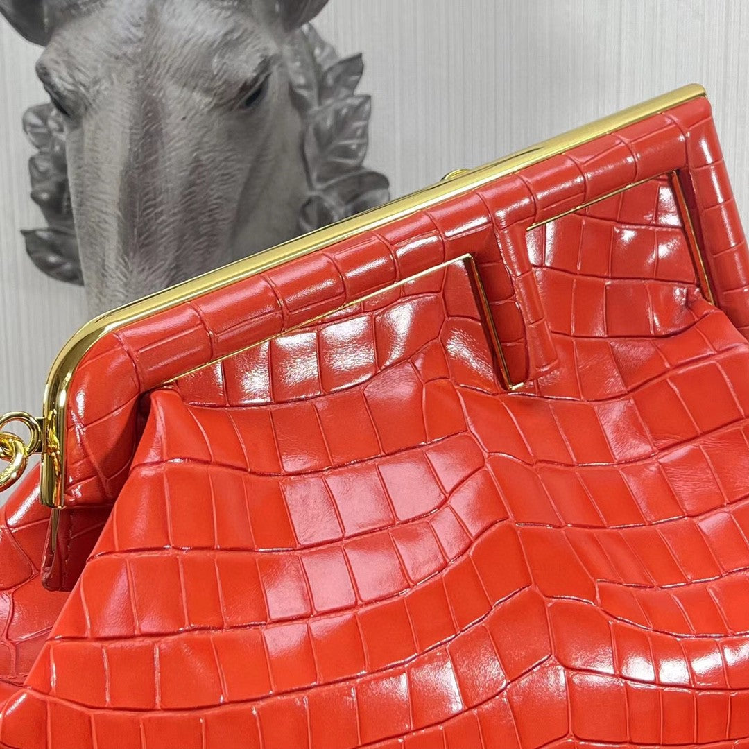 Top QualityTop Quality Top QualityTop Qualityrst Medium Orange Crocodile Bag For Woman 32.5cm/13in