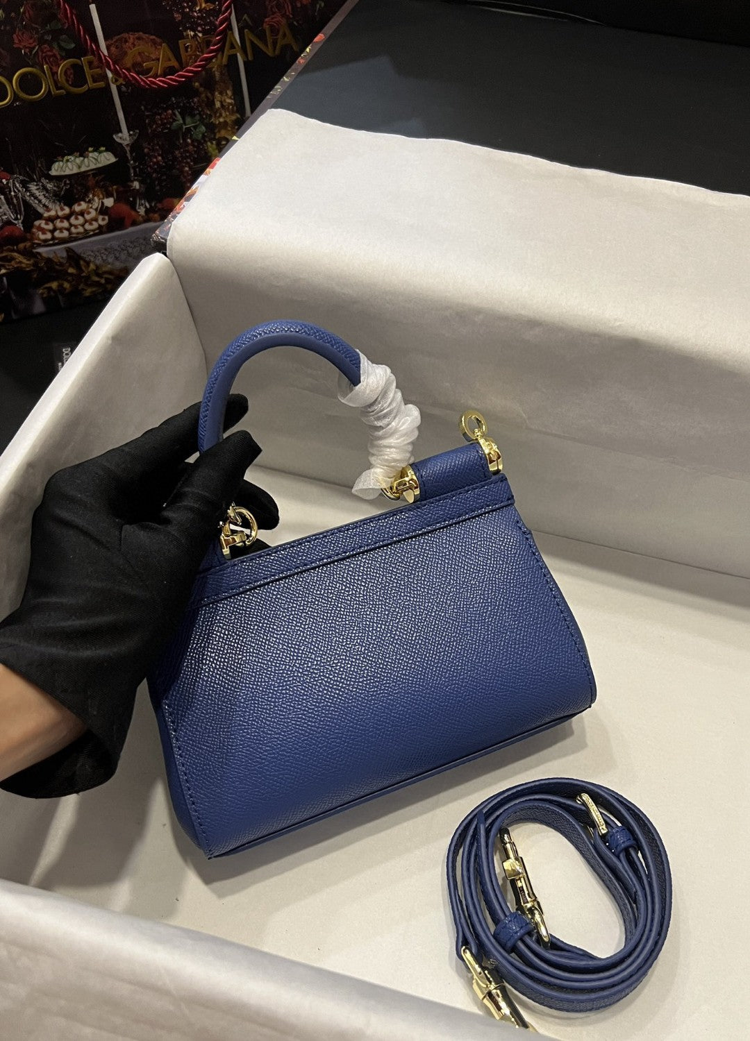 Top Quality Small Sicily Bag In Dauphine Blue For Women 7.5in/19cm Top Quality Top Quality7116A100180648