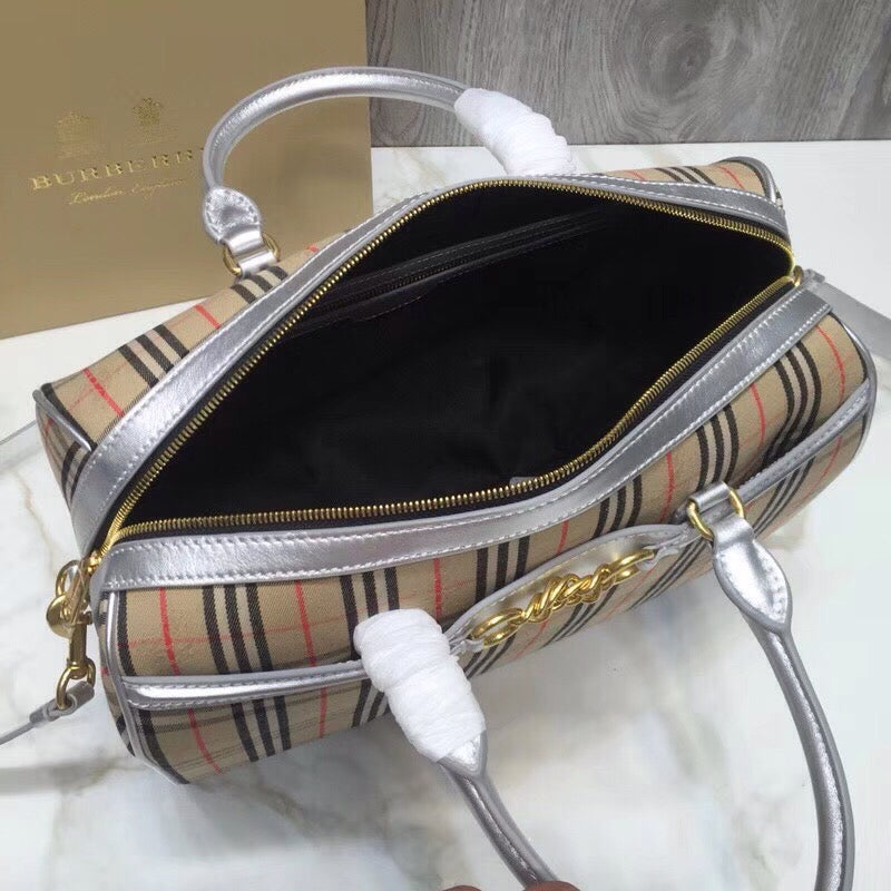 Top Quality Small 1983 Check LiNike Bowling Bag White/Brown For Women, Women’s Bags 9.1in/23cm
