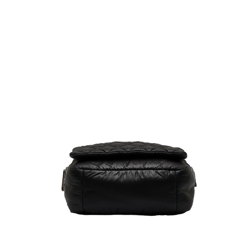 Chanel Coconut Mattress mall Messenger Slipper Shoulder Bag A48616 Black Nylon  CHANEL