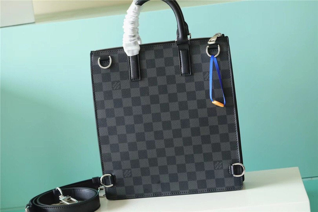 Top Quality Sac Plat Cross Damier Graphite Canvas For Men, Bags, Shoulder And Crossbody Bags 11.2in/28.5cm Top Quality N45276