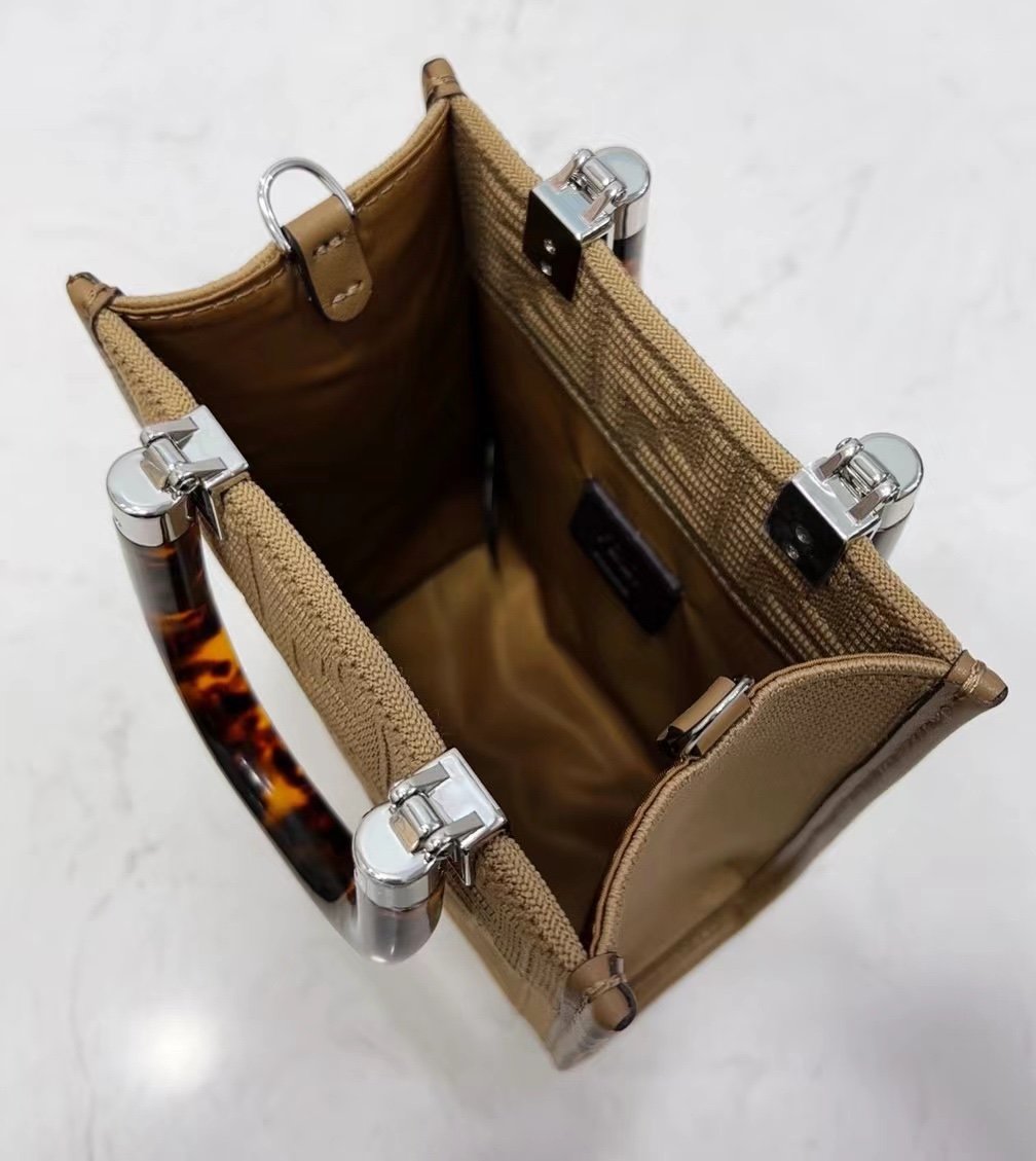Top QualityTop Quality Mini Sunshine Shopper Beige For Women, Women’s Handbags, Shoulder And CrossBody Bags 7.1in/18cm FF 8BS051