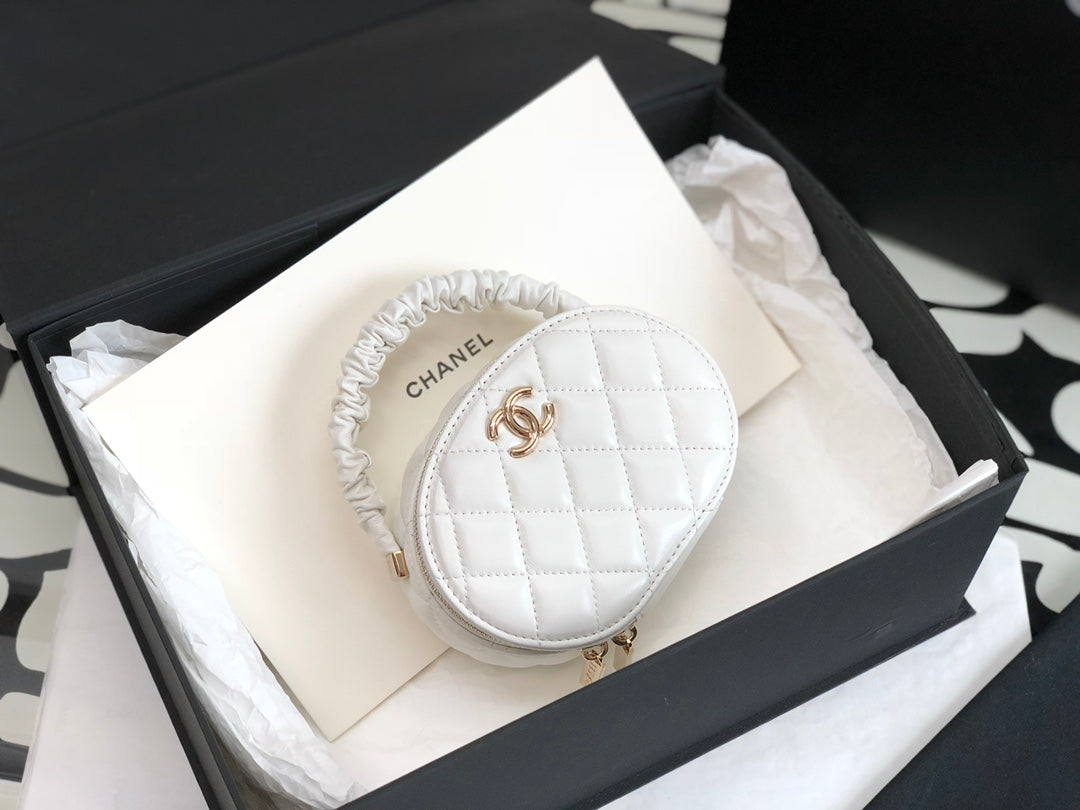 CHLVanity Case Shiny Gold White Bag For Women 9.5cm/3.7in