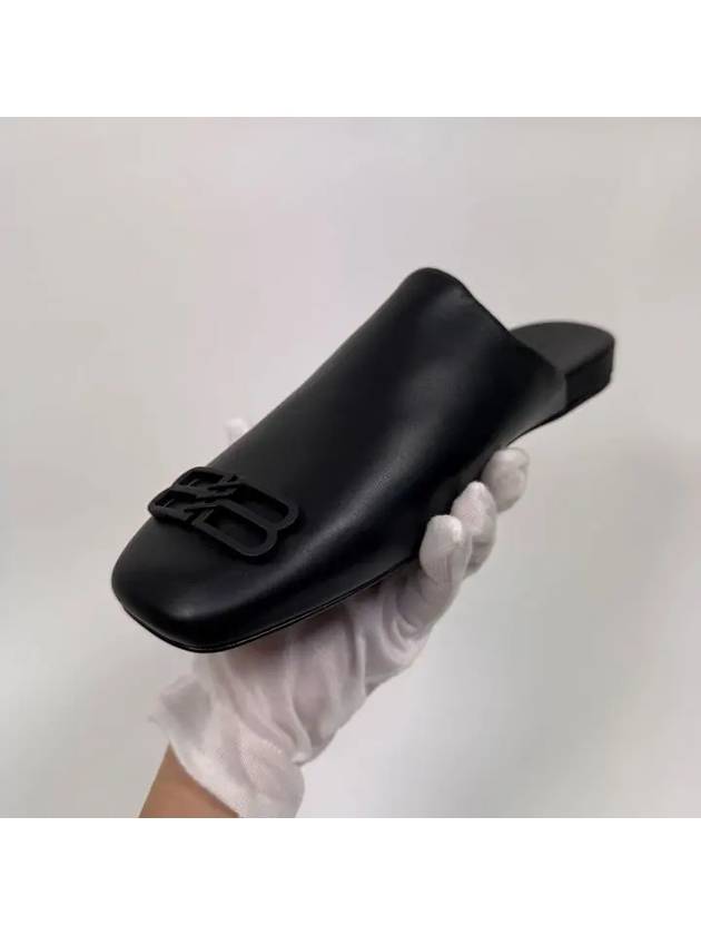 Luxury Balenciaga Trending 2025 Cozy BB Logo Mule Slippers Black
